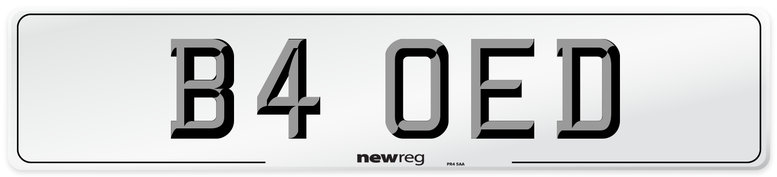 B4 OED Number Plate from New Reg
